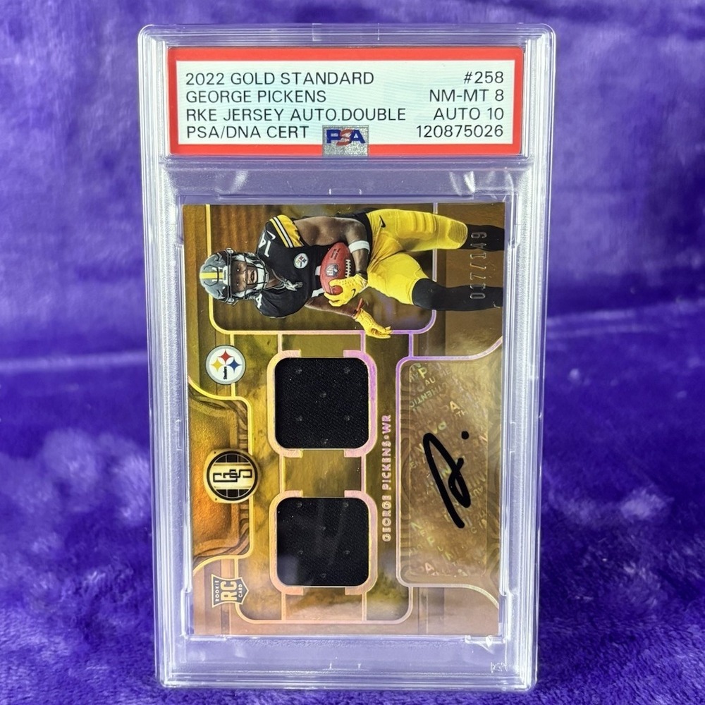 2022 Gold Standard George Pickens RPA Rookie Double Patch /149 💎 PSA 8 Auto 10